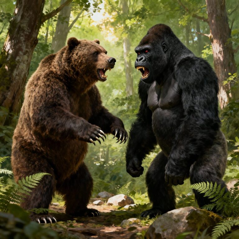 Grizzly Bear vs Gorilla Differences and Comparison 3 grizzly bear vs gorilla