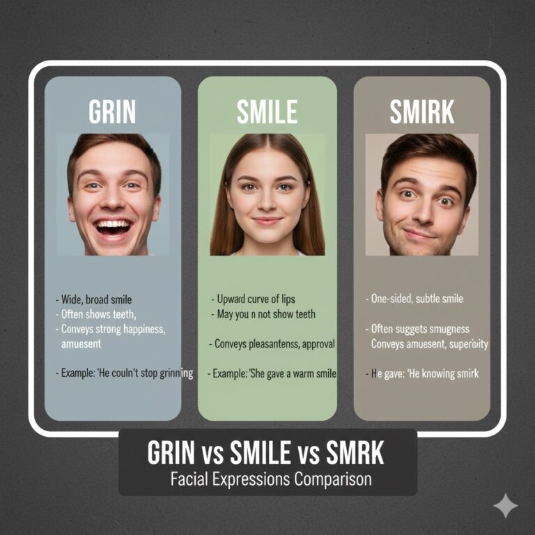 Grin vs Smile Vs Smirk