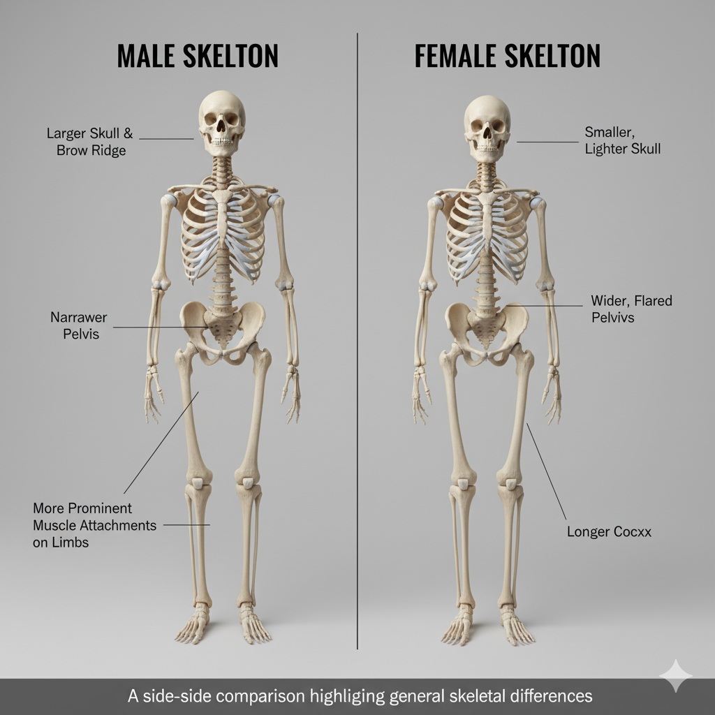Male Skeleton Vs Female Skeleton