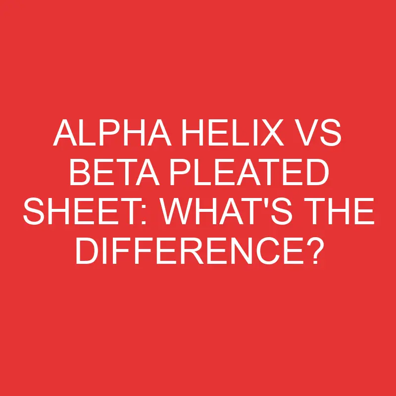 alpha helix vs beta pleated sheet whats the difference 3349