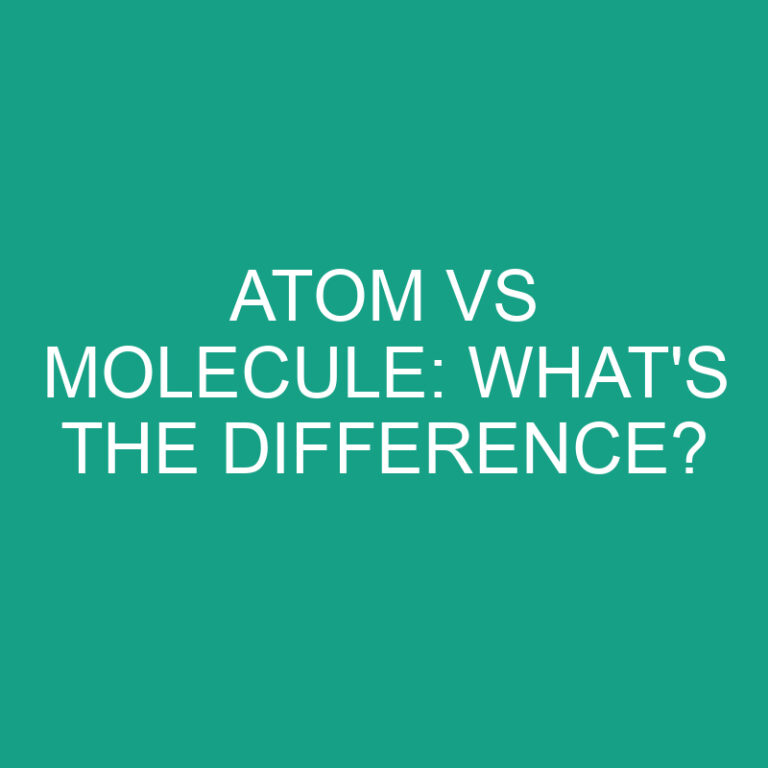 Atom Vs Molecule: What’s the Difference?