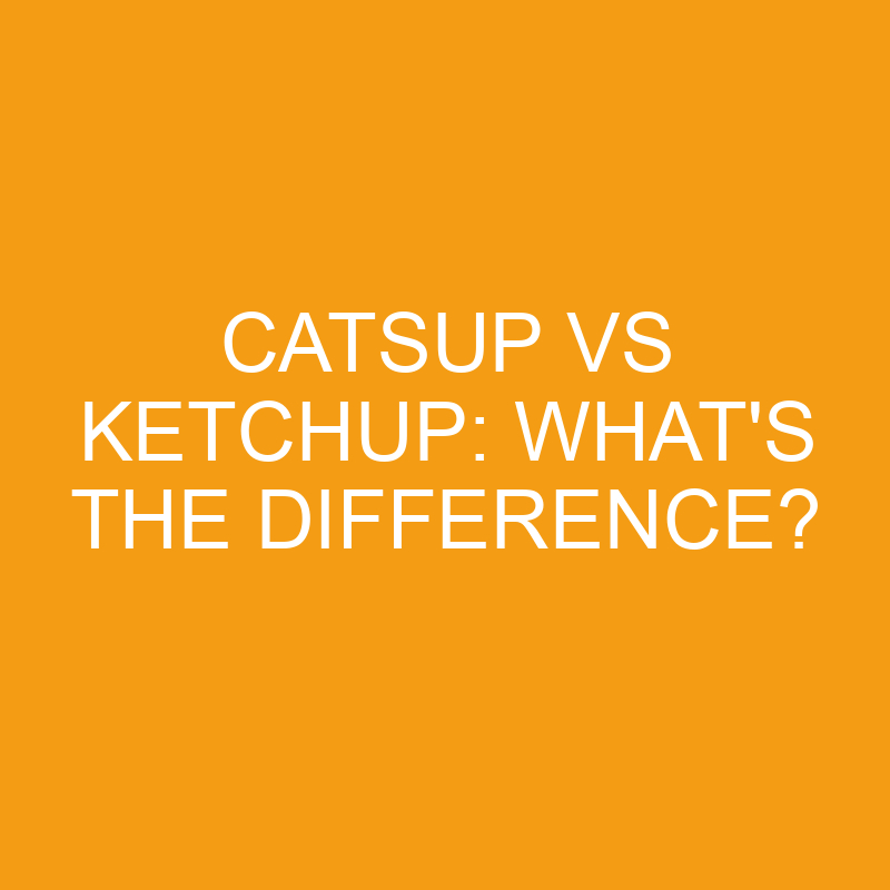 catsup vs ketchup whats the difference 3287