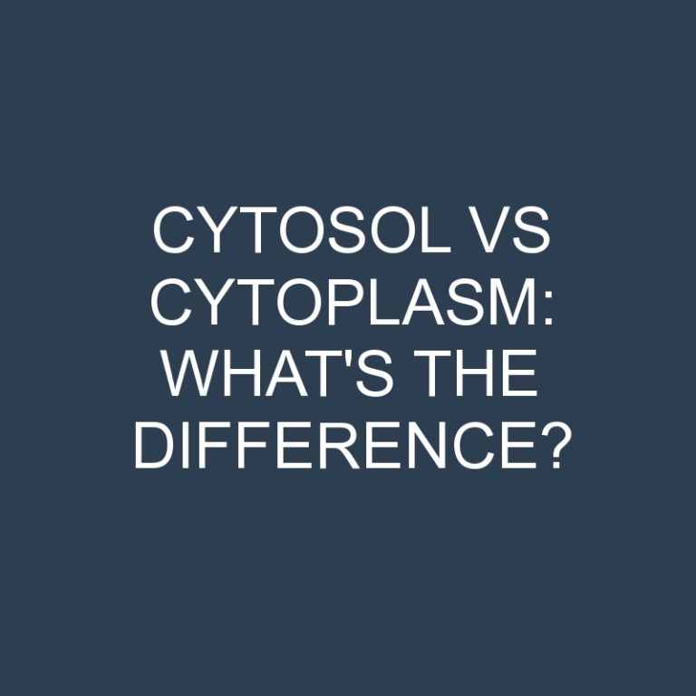 Cytosol Vs Cytoplasm: What’s the Difference?