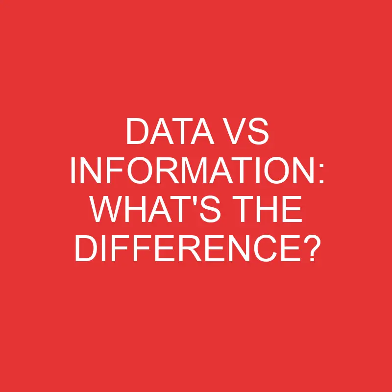 data vs information whats the difference 2795