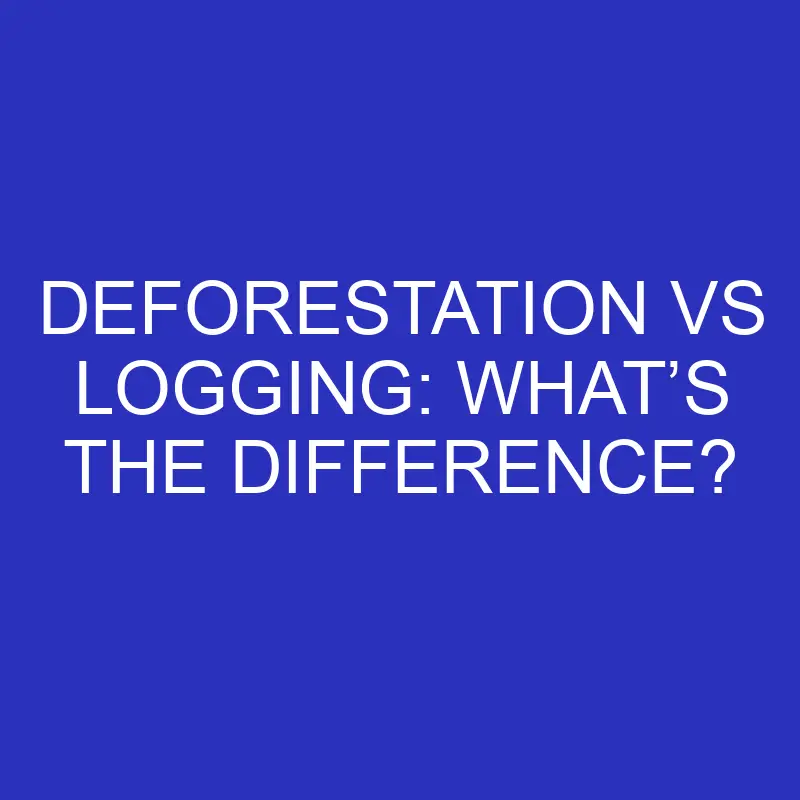deforestation vs logging whats the difference 4782