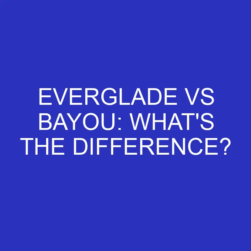everglade vs bayou whats the difference 4709