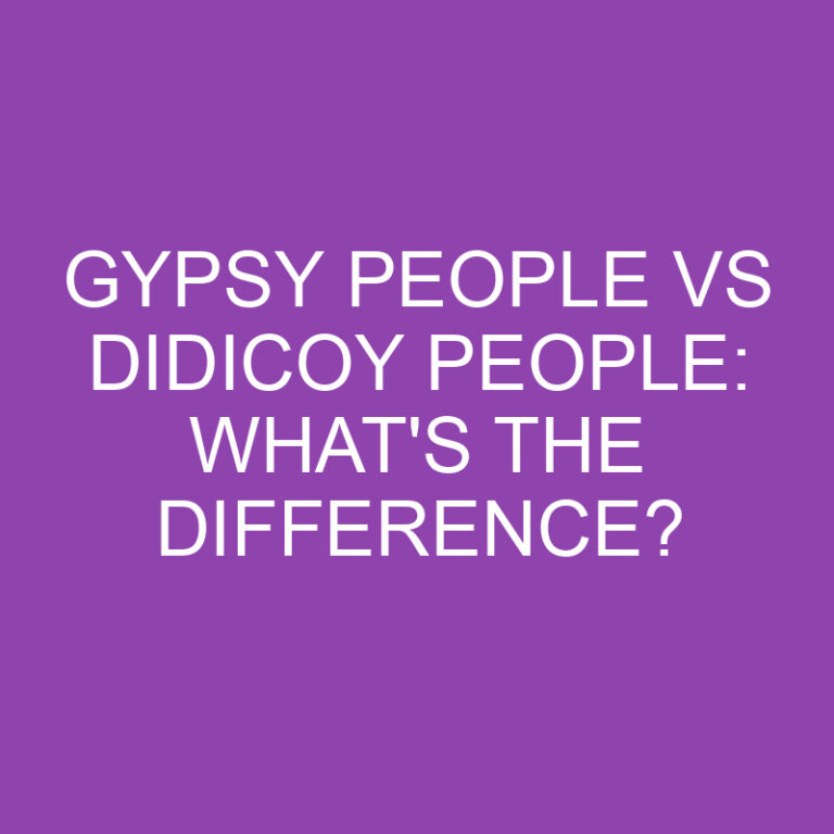 Gypsy People Vs Didicoy People: What’s The Difference?