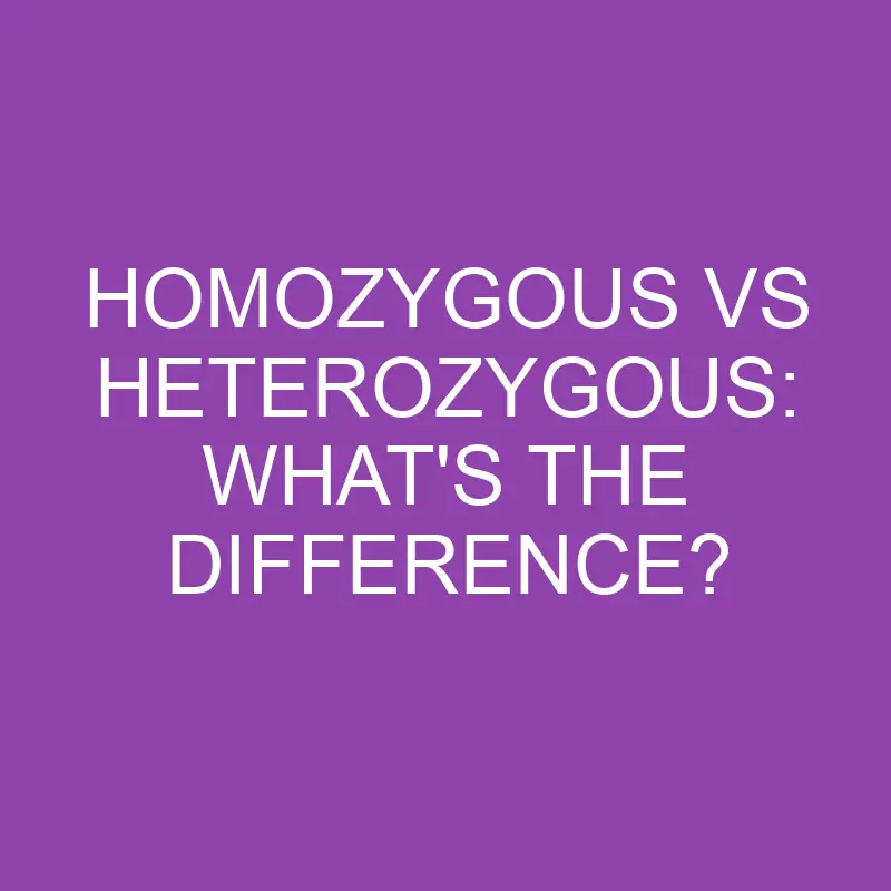 homozygous vs heterozygous whats the difference 3176
