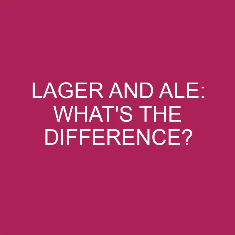 lager and ale whats the difference 5326