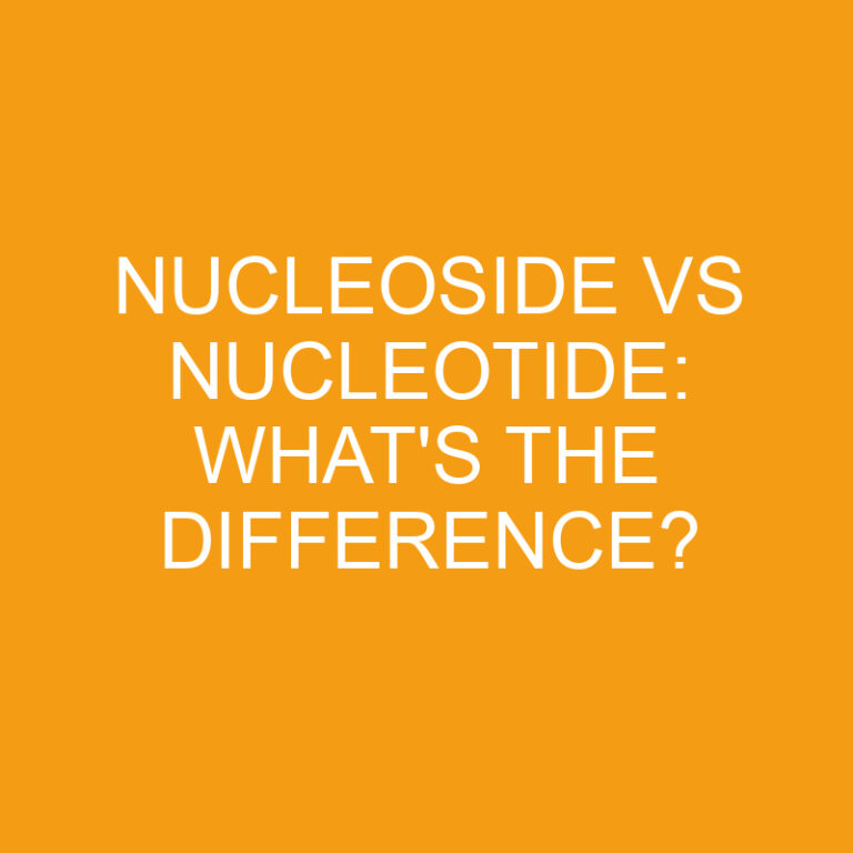 Nucleoside Vs Nucleotide: What’s the Difference?