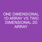 One Dimensional 1d Array Vs Two Dimensional 2d Array » Differencess