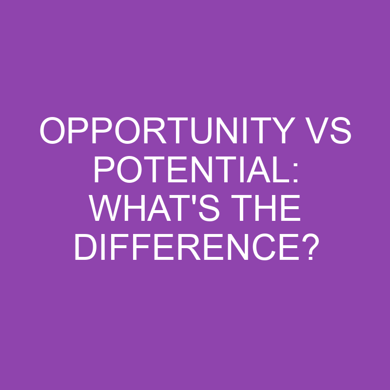 Opportunity Vs Potential: What’s The Difference?