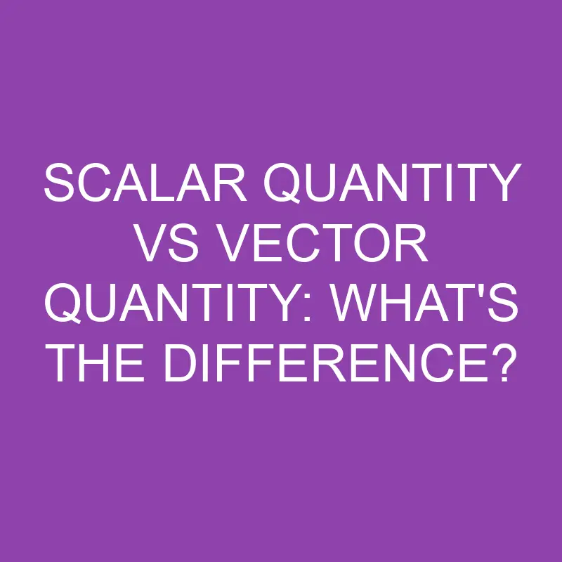 scalar quantity vs vector quantity whats the difference 3186