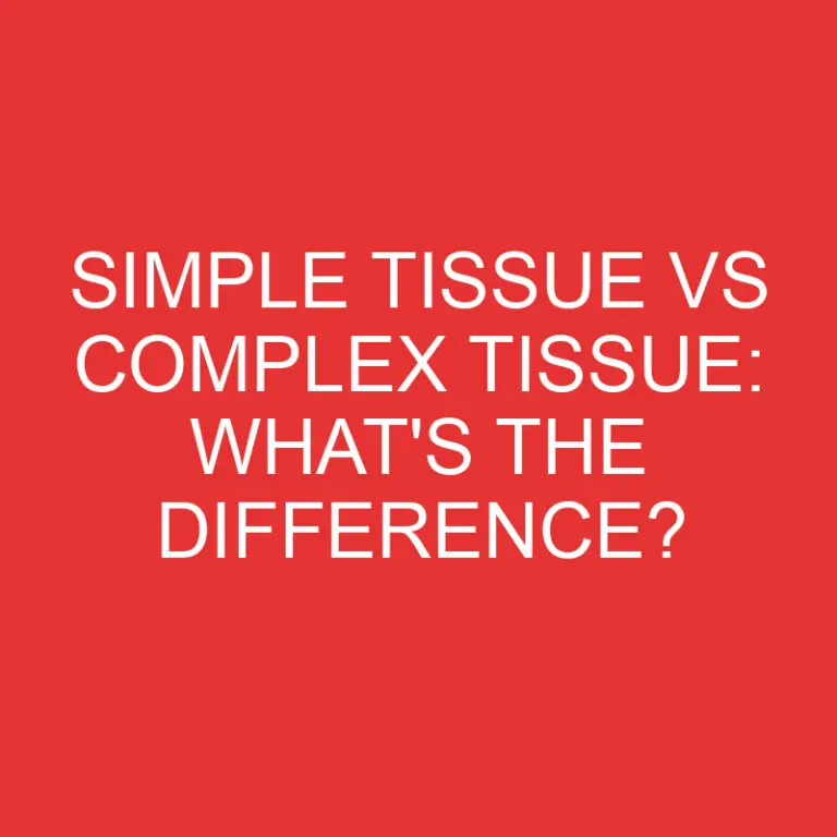 Simple Tissue Vs Complex Tissue: What’s the Difference?