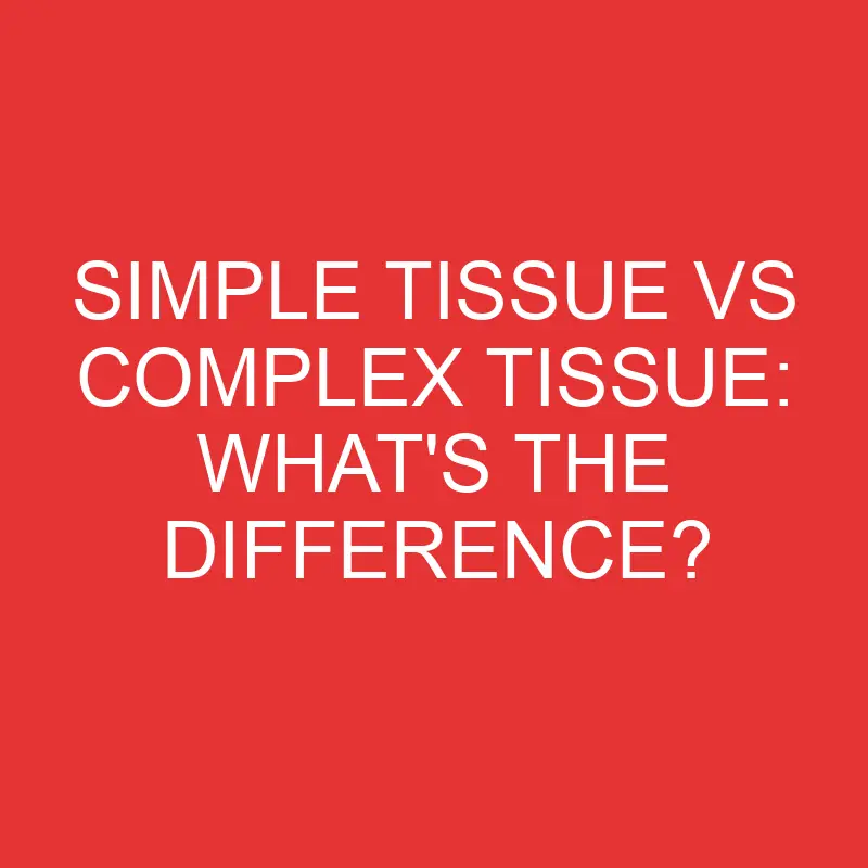 simple tissue vs complex tissue whats the difference 2793