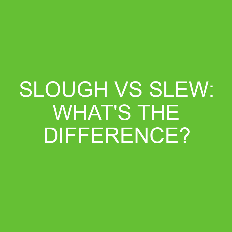 Slough Vs Slew: What’s The Difference?