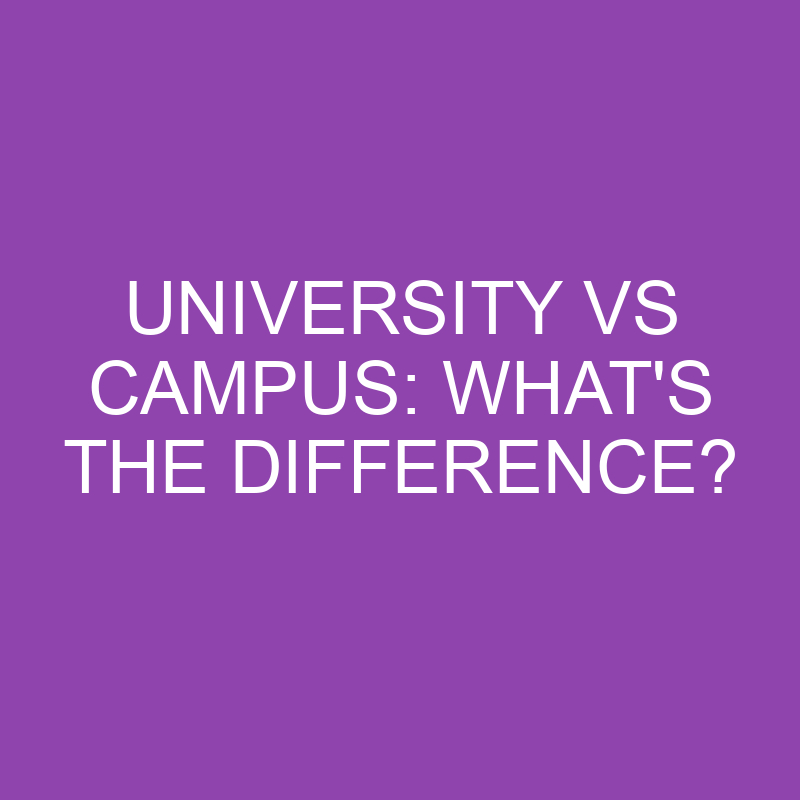 University Vs Campus What's The Difference? » Differencess