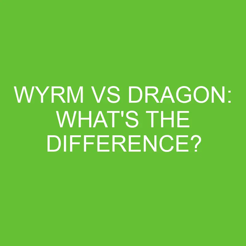 wyrm vs dragon whats the difference 4456