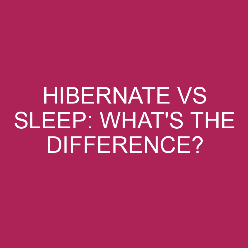 hibernate vs sleep computer