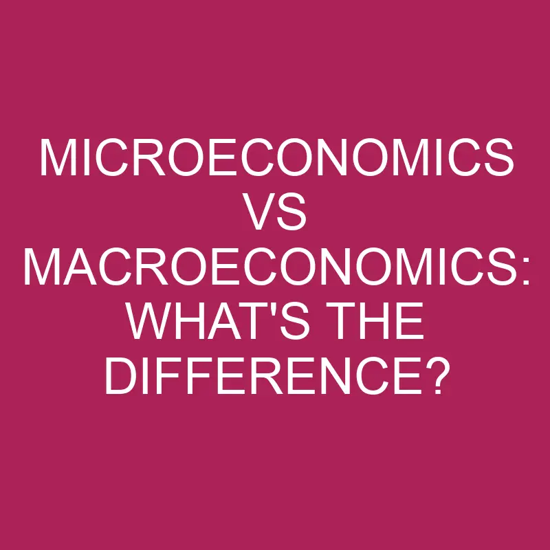 microeconomics vs macroeconomics whats the difference 4956