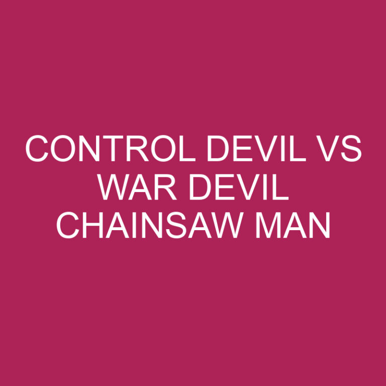 Control Devil Vs War Devil Chainsaw Man