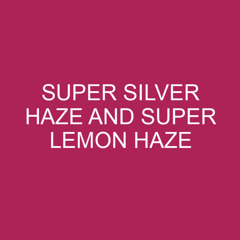 Super Silver Haze and Super Lemon Haze