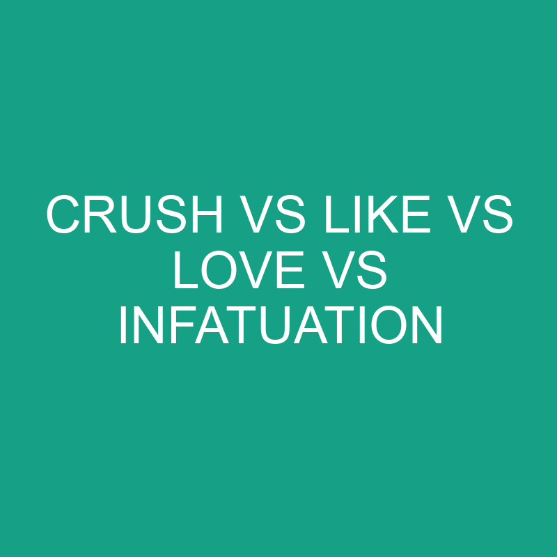 Crush Vs Like Vs Love Vs Infatuation Comparison Differencess