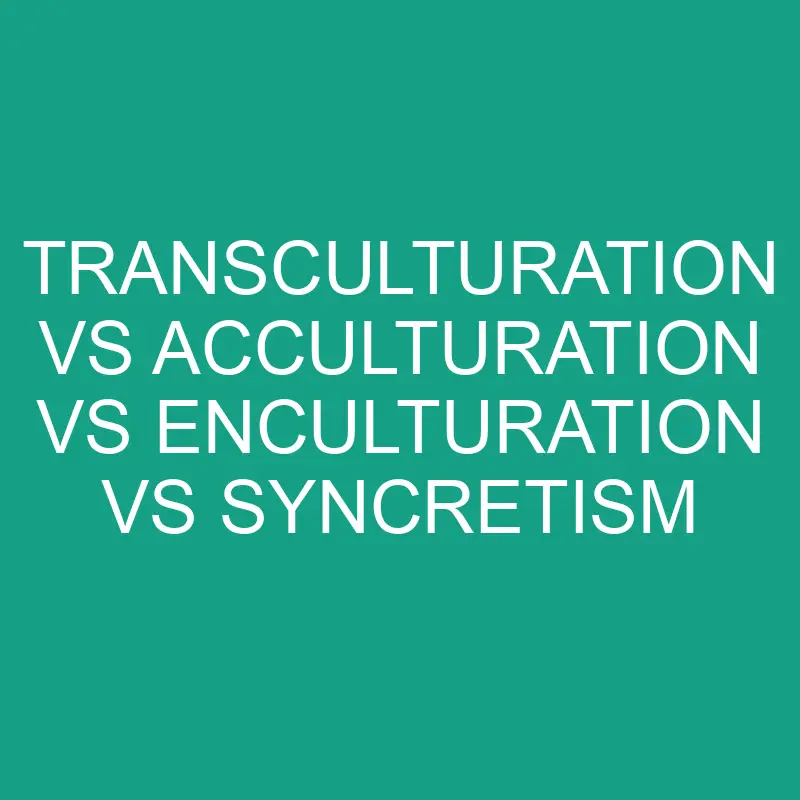 transculturation vs acculturation vs enculturation vs syncretism 5900