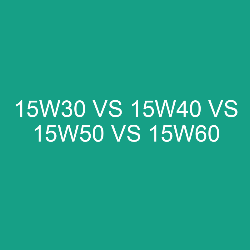 15w30 vs 15w40 vs 15w50 vs 15w60 Motor Oils