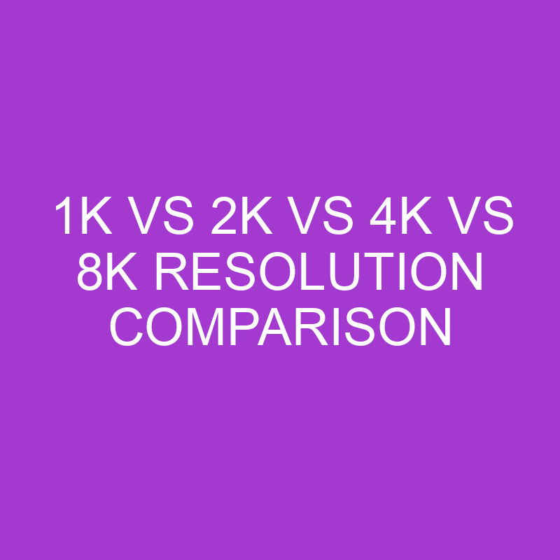 1K vs 2K vs 4K vs 8K Resolution Comparison