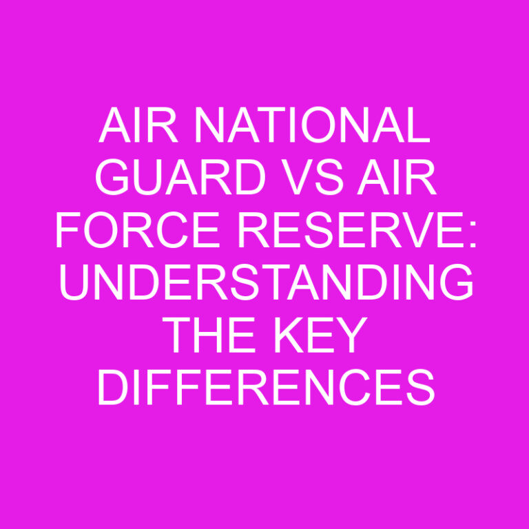 Air National Guard vs Air Force Reserve: Understanding the Key Differences