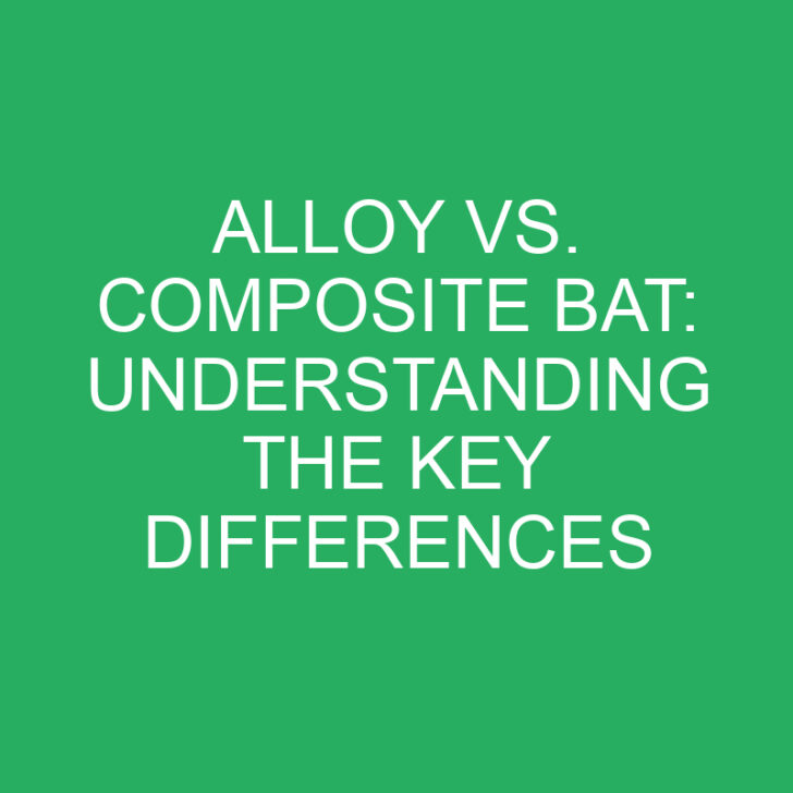 Alloy vs. Composite Bat: Understanding the Key Differences