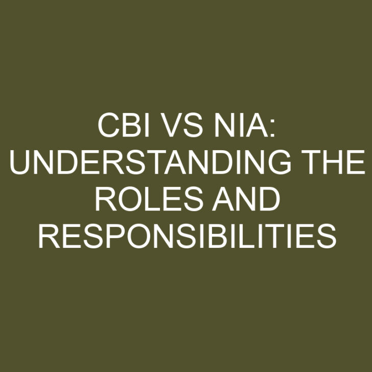 CBI vs NIA: Understanding the Roles and Responsibilities