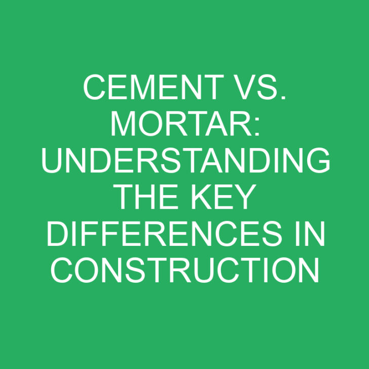Cement vs. Mortar: Understanding the Key Differences in Construction