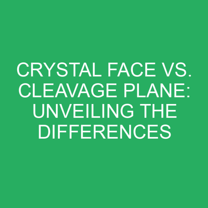 Crystal Face vs. Cleavage Plane: Unveiling the Differences