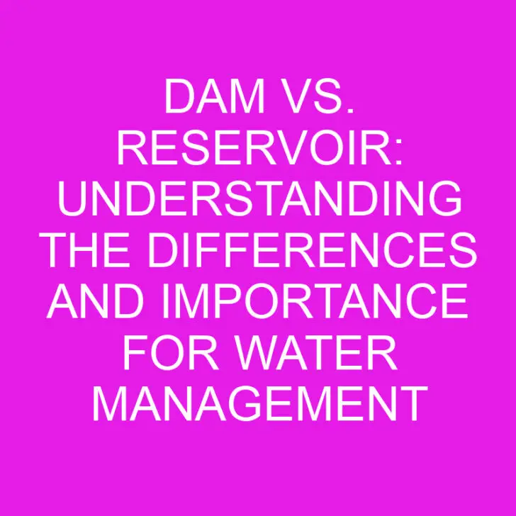 Dam vs. Reservoir: Understanding the Differences and Importance for Water Management