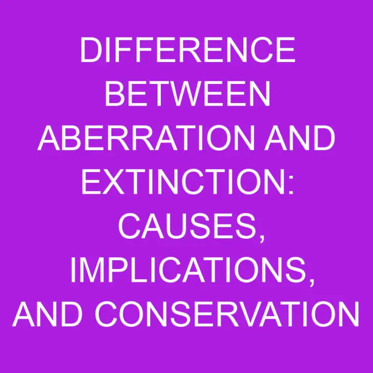 Difference Between Aberration and Extinction: Causes, Implications, and Conservation Measures