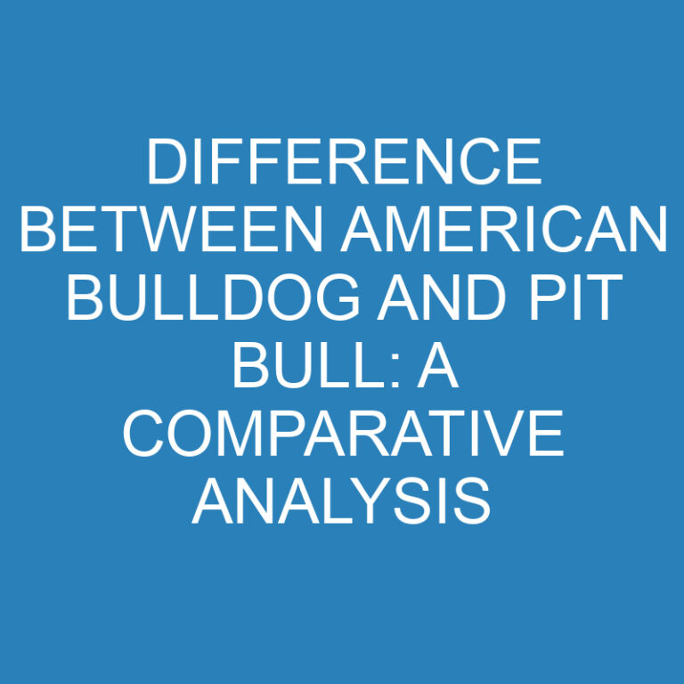 Difference Between American Bulldog and Pit Bull: A Comparative Analysis