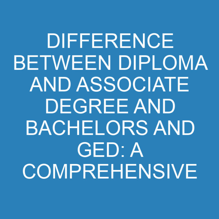 Difference Between Diploma and Associate Degree and Bachelors and GED: A Comprehensive Overview