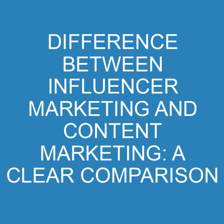 Difference Between Influencer Marketing and Content Marketing: A Clear Comparison