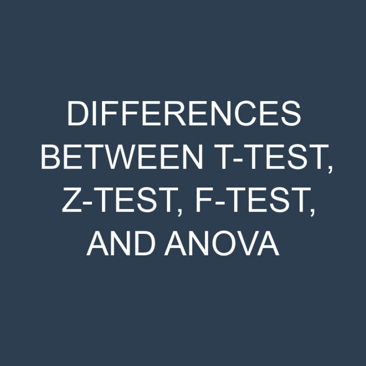 Differences Between t-Test, z-Test, F-Test, and ANOVA