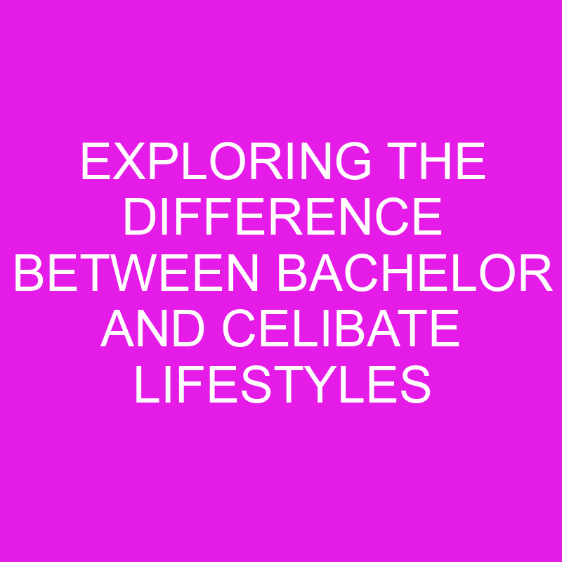 exploring the difference between bachelor and celibate lifestyles 10711