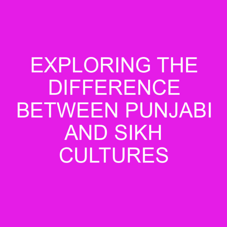 Exploring the Difference Between Punjabi and Sikh Cultures