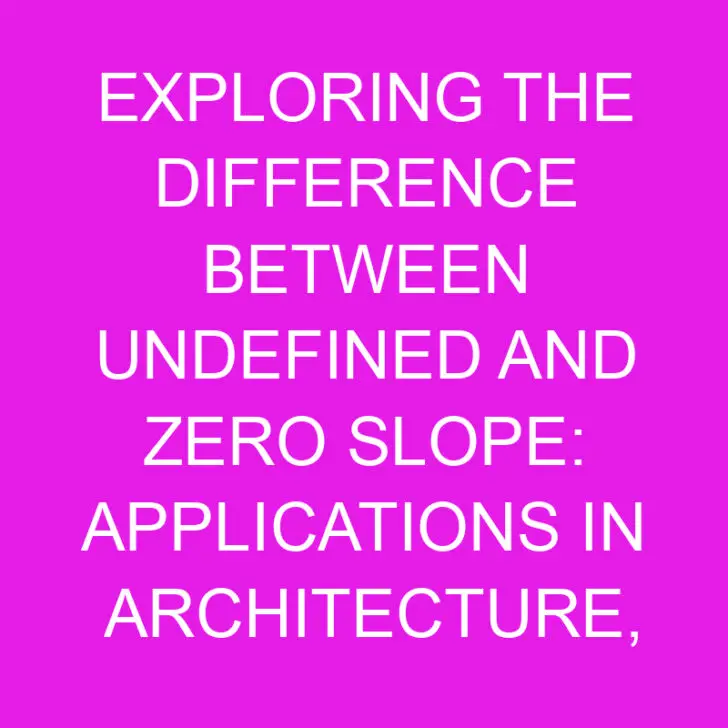 Exploring the Difference Between Undefined and Zero Slope: Applications in Architecture, Physics, and Computer Graphics