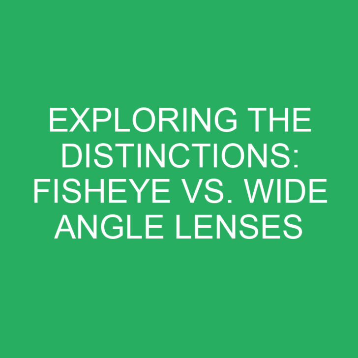 Exploring the Distinctions: Fisheye vs. Wide Angle Lenses