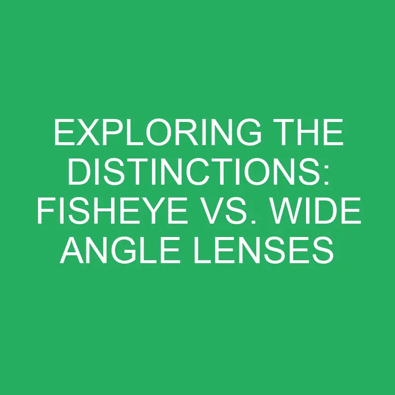 Exploring The Distinctions: Fisheye Vs. Wide Angle Lenses » Differencess