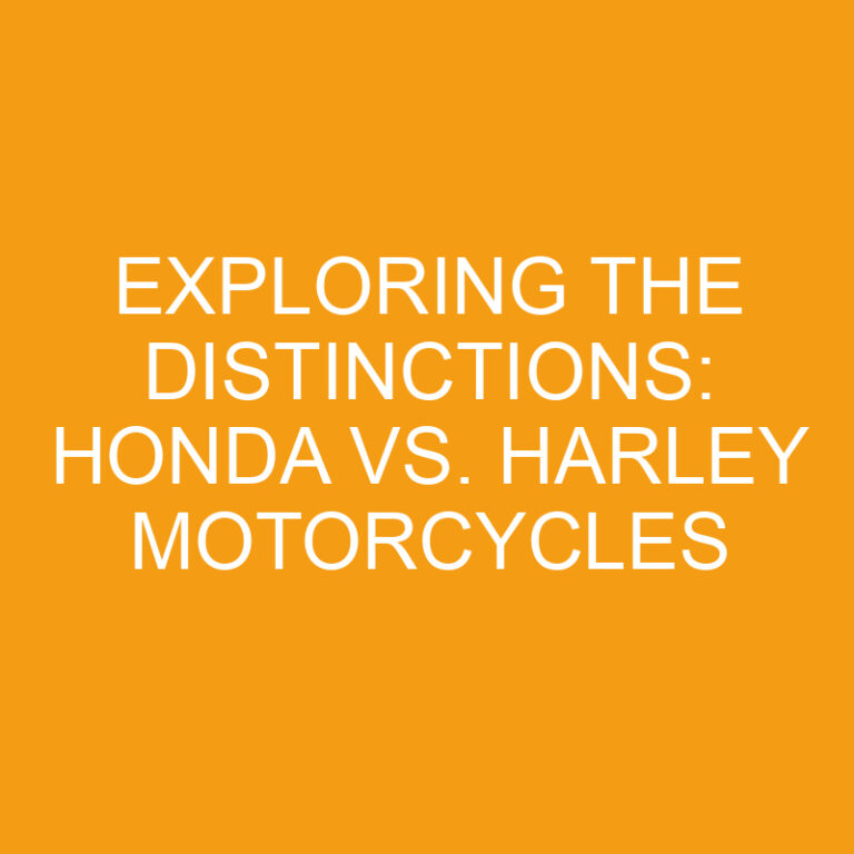 Exploring the Distinctions: Honda vs. Harley Motorcycles