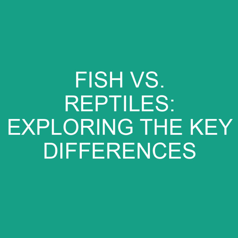 Fish vs. Reptiles: Exploring the Key Differences