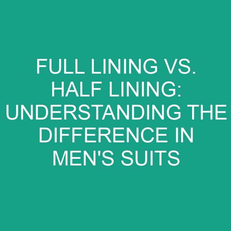 Full Lining vs. Half Lining: Understanding the Difference in Men’s Suits