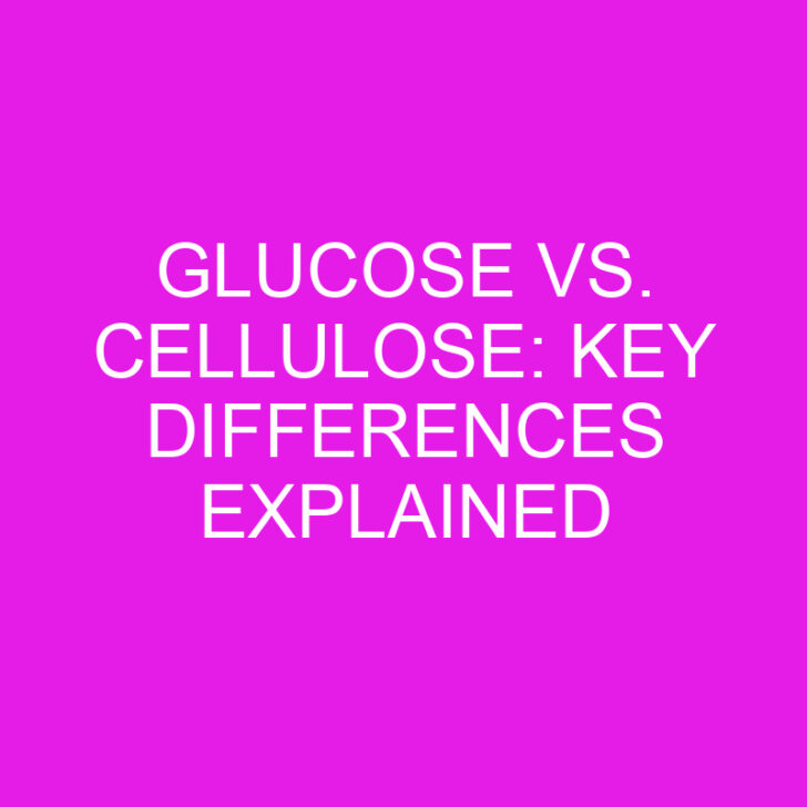 Glucose vs. Cellulose: Key Differences Explained